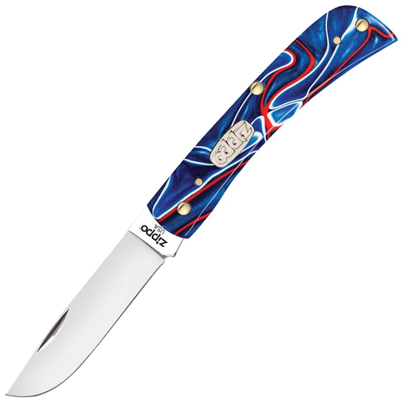 Nóż składany Zippo Mini Trapper - Red/White/Blue Kirinite