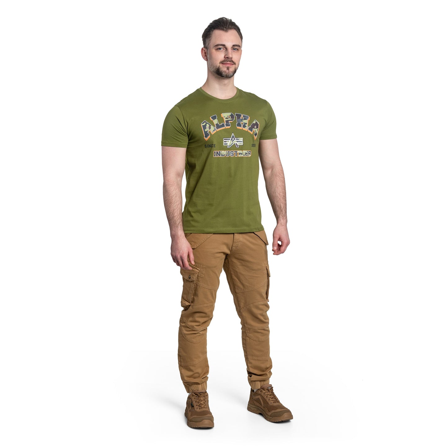 Koszulka T-shirt Alpha Industries College Camo - Moss Green
