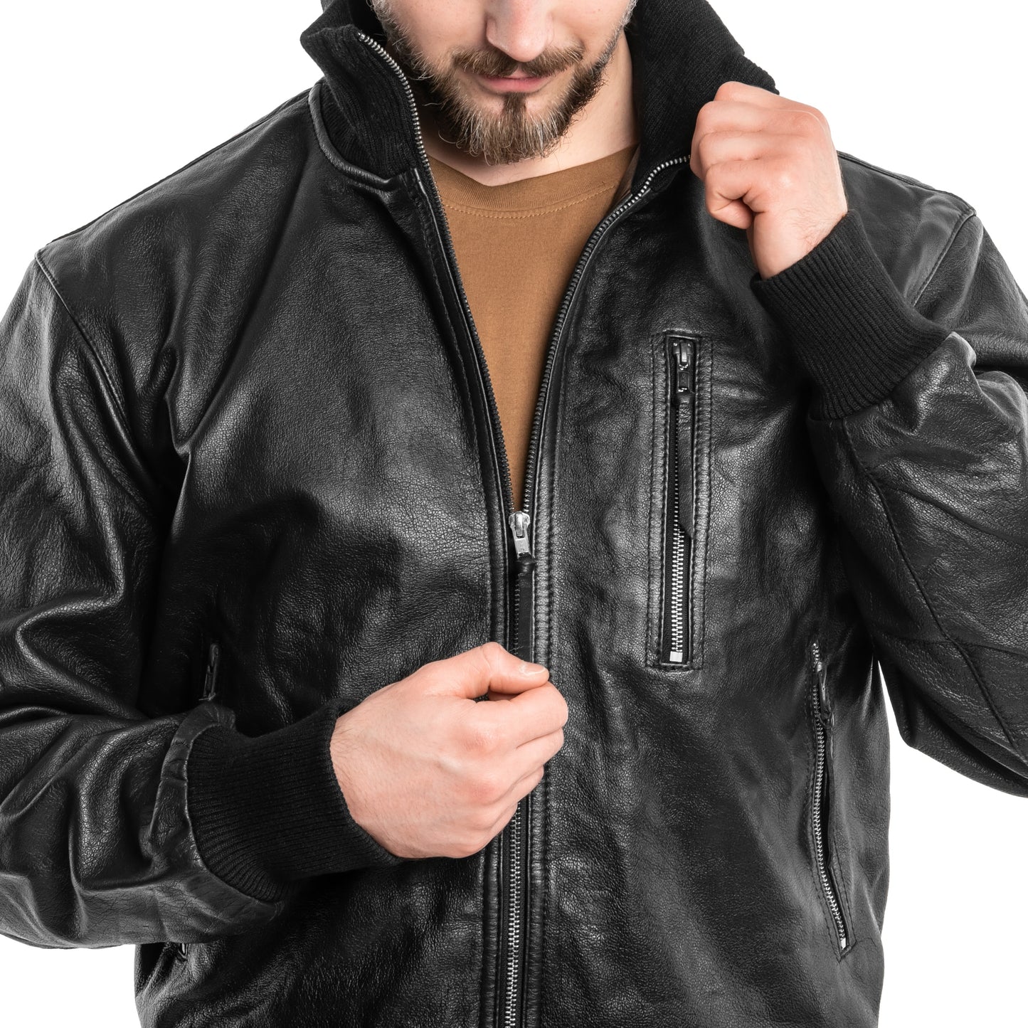 Kurtka skórzana Mil-Tec BW German Leather Flight Jacket - Black
