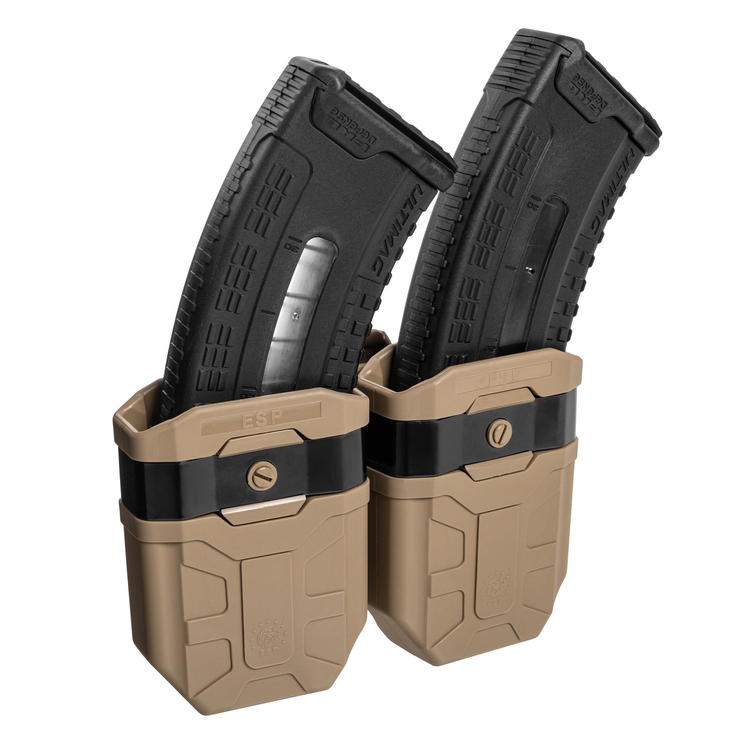 Podwójna ładownica obrotowa ESP z montażem UBC-04-2 na magazynki do AK - Khaki