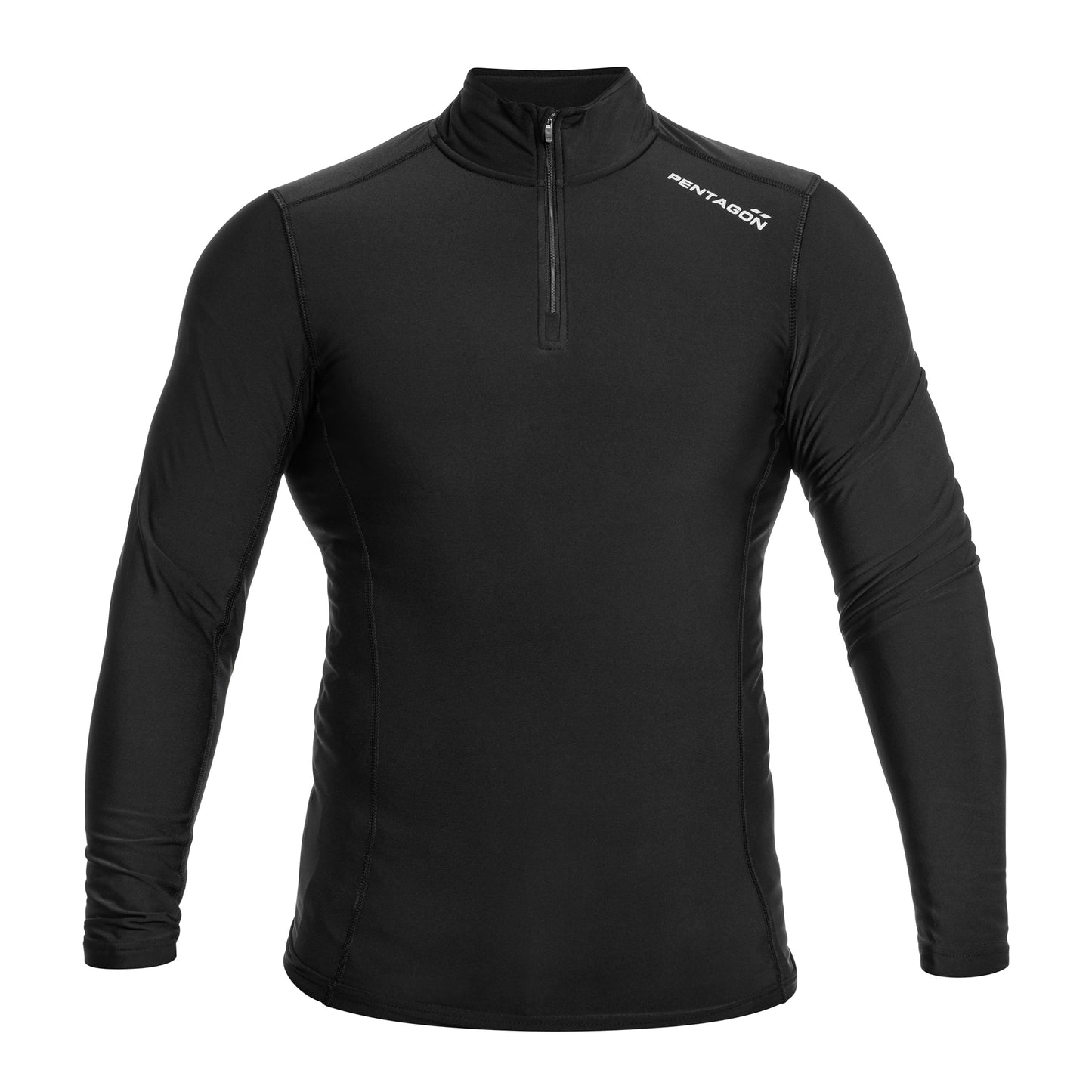 Koszulka termoaktywna Pentagon Pindos 1/2 ZIP - Black