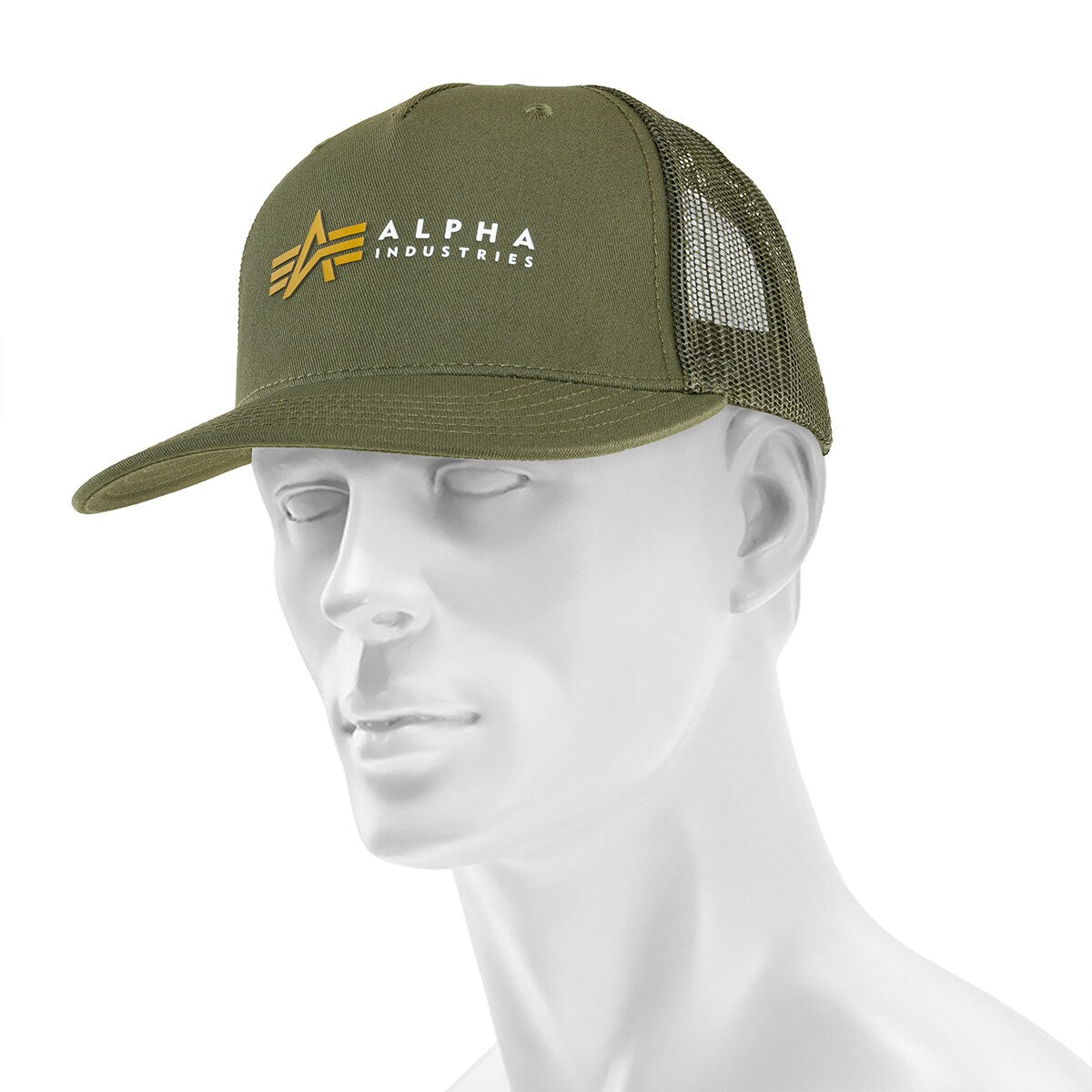 Czapka z daszkiem Alpha Industries Label Trucker Cap - Dark Olive