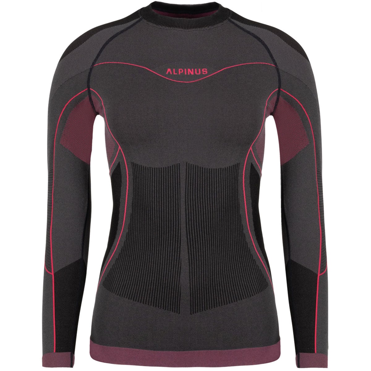 Bielizna termoaktywna damska Alpinus Mora Set - Graphite/Pink