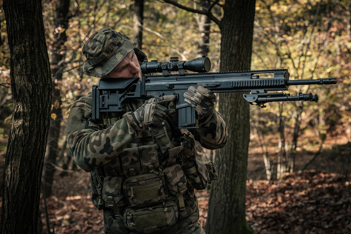 Rękawice taktyczne Mechanix Wear M-Pact - wz.93 Pantera PL Woodland