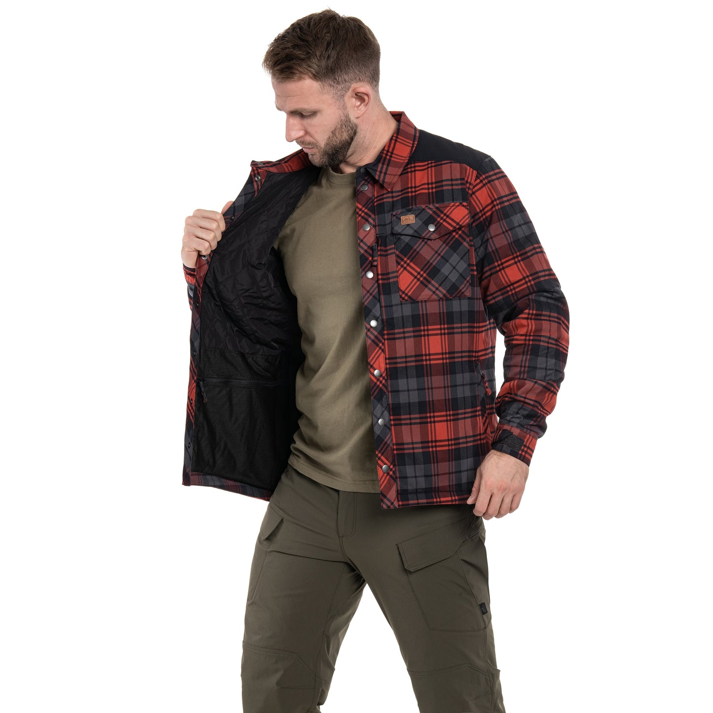 Koszula Helikon Winter Warden Long Sleeve - Slate Crimson Plaid