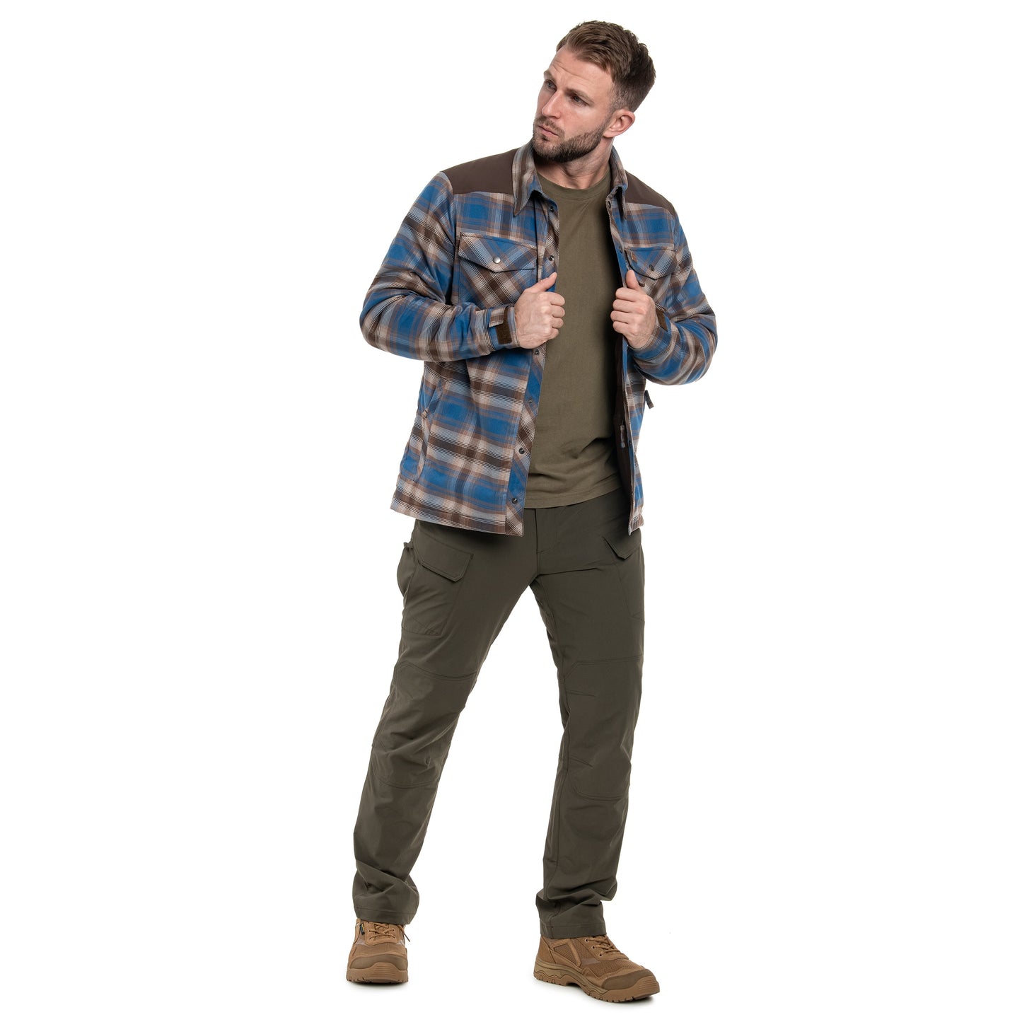Koszula Helikon Winter Warden Long Sleeve - Forest Blue Plaid