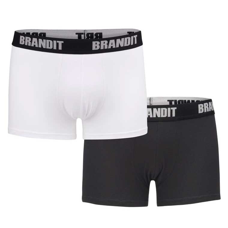 Bokserki Brandit Boxershorts Logo 2 pary - Black/White