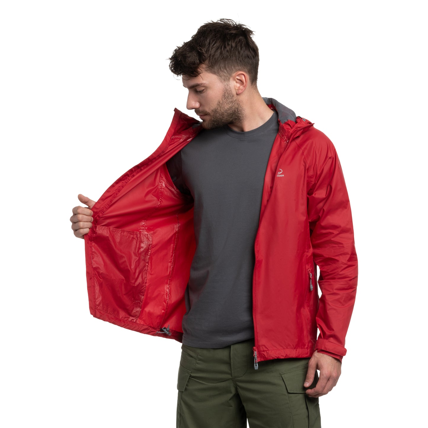 Kurtka Highlander Outdoor Stow & Go Pack Away - Red