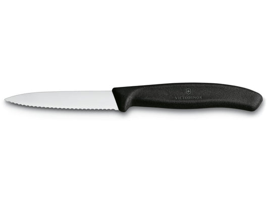 Nóż kuchenny Victorinox Black - ząbkowany z ostrym czubkiem