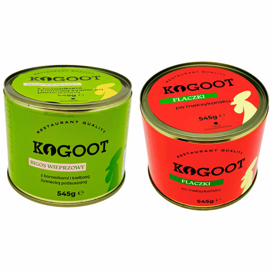 Żywność konserwowana Kogoot - Bigos wieprzowy 545 g, Flaki po meksykańsku 545 g