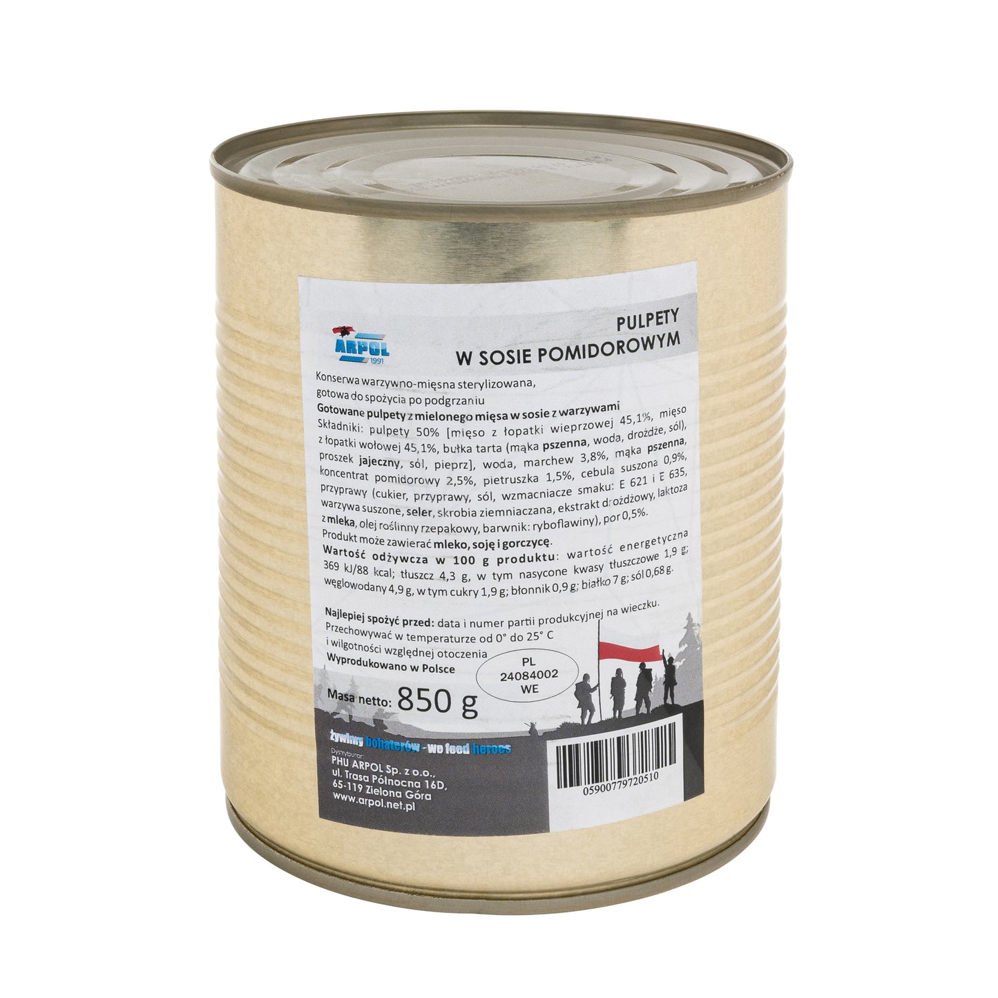 Żywność konserwowana Arpol - Pulpety w sosie pomidorowym 850 g