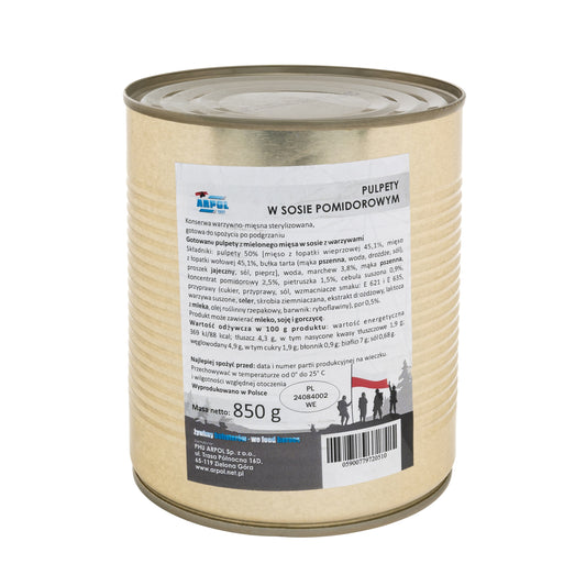 Żywność konserwowana Arpol - Pulpety w sosie pomidorowym 850 g