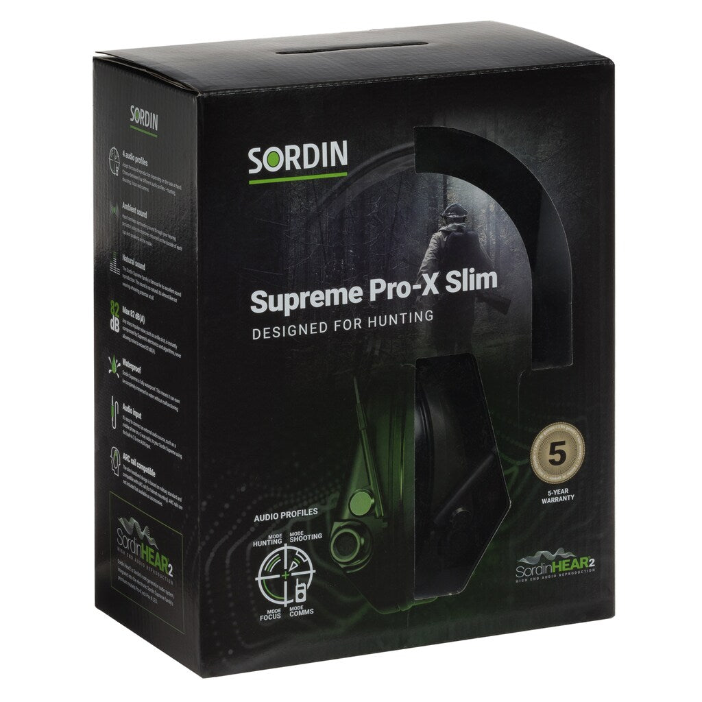 Ochronniki słuchu aktywne Sordin Supreme Pro-X Slim - Green