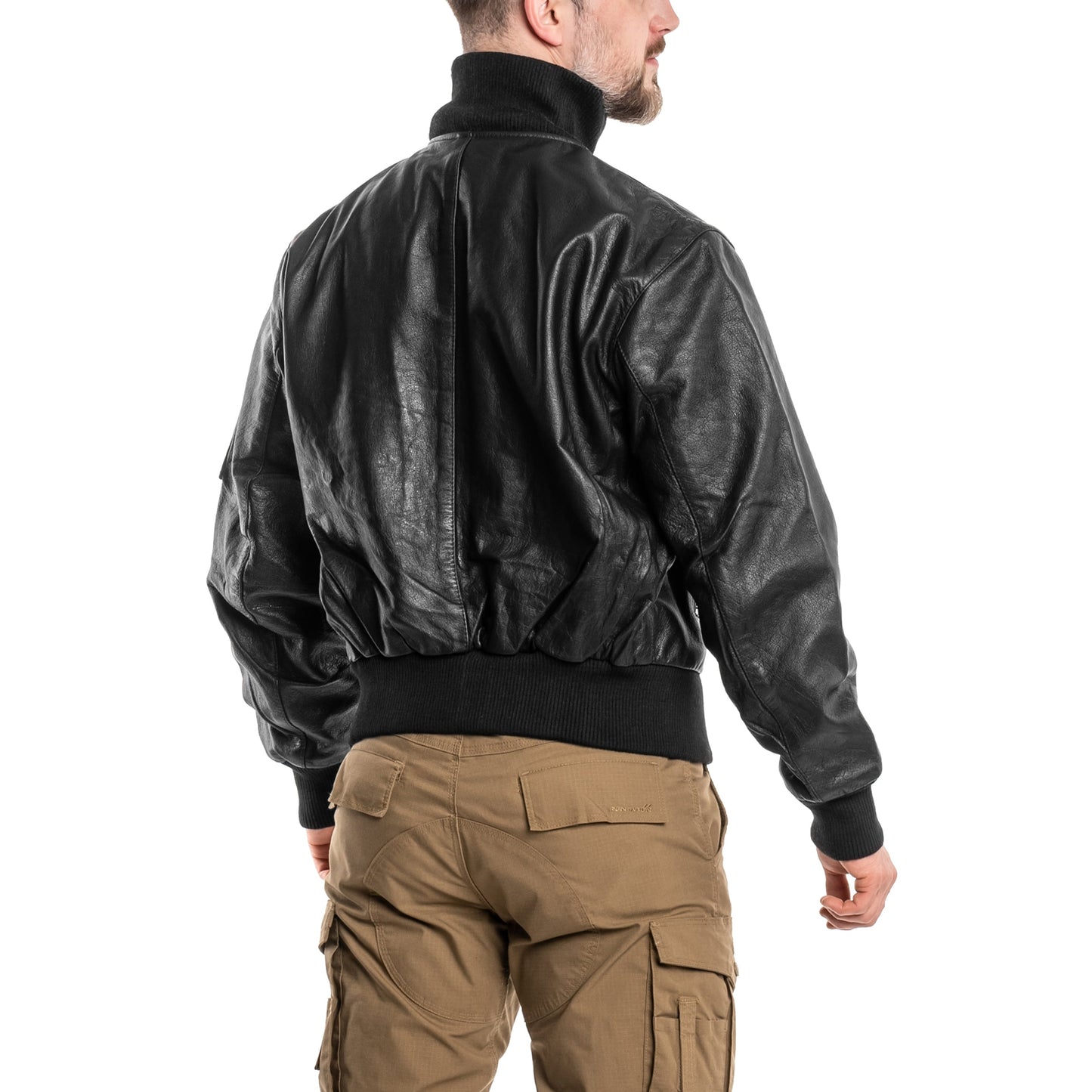 Kurtka skórzana Mil-Tec BW German Leather Flight Jacket - Black