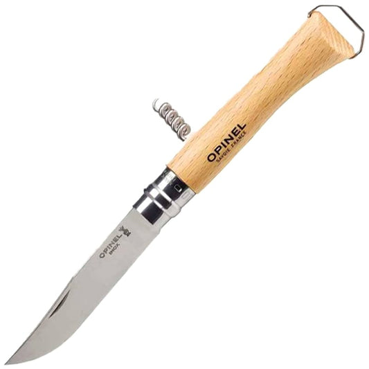 Nóż składany Opinel No.10 Inox z korkociągiem i otwieraczem do butelek - Natural