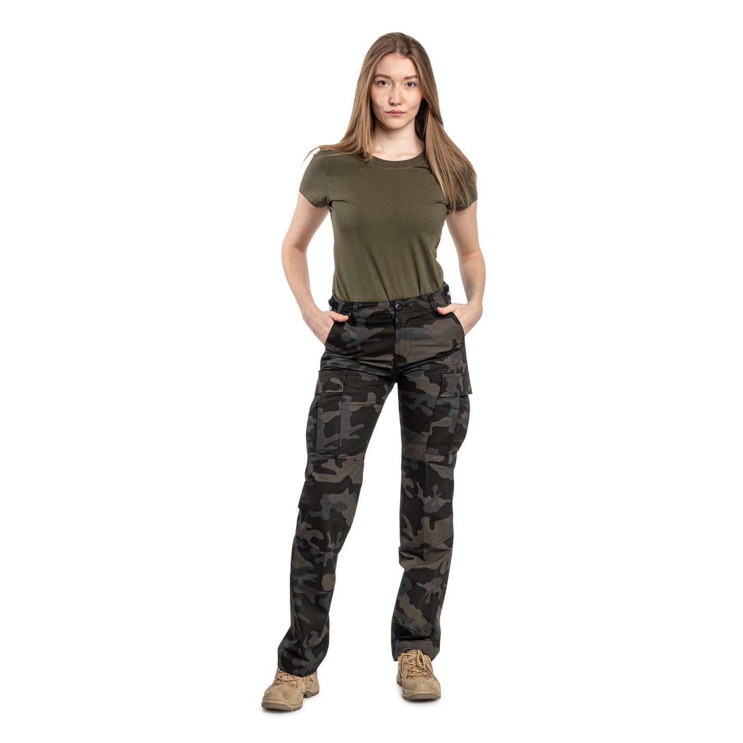 Spodnie damskie Brandit Cargo BDU Rip-Stop - Dark Camo