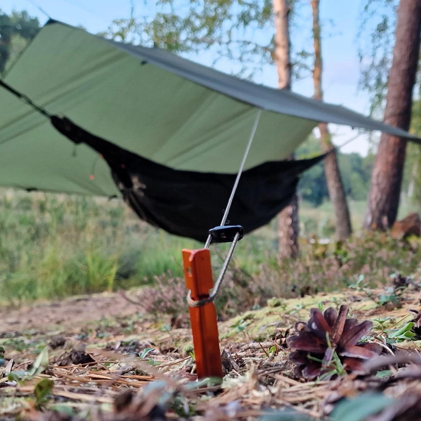 Płachta biwakowa Bushmen Easy Tarp 3 x 3 m - Green