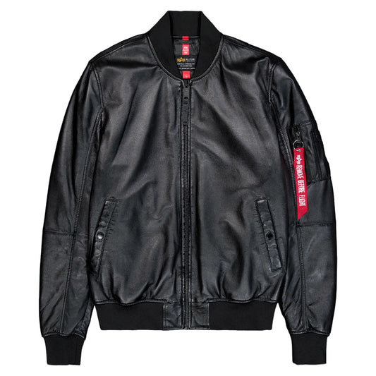 Kurtka Alpha Industries MA-1 Leather Bomber - Black