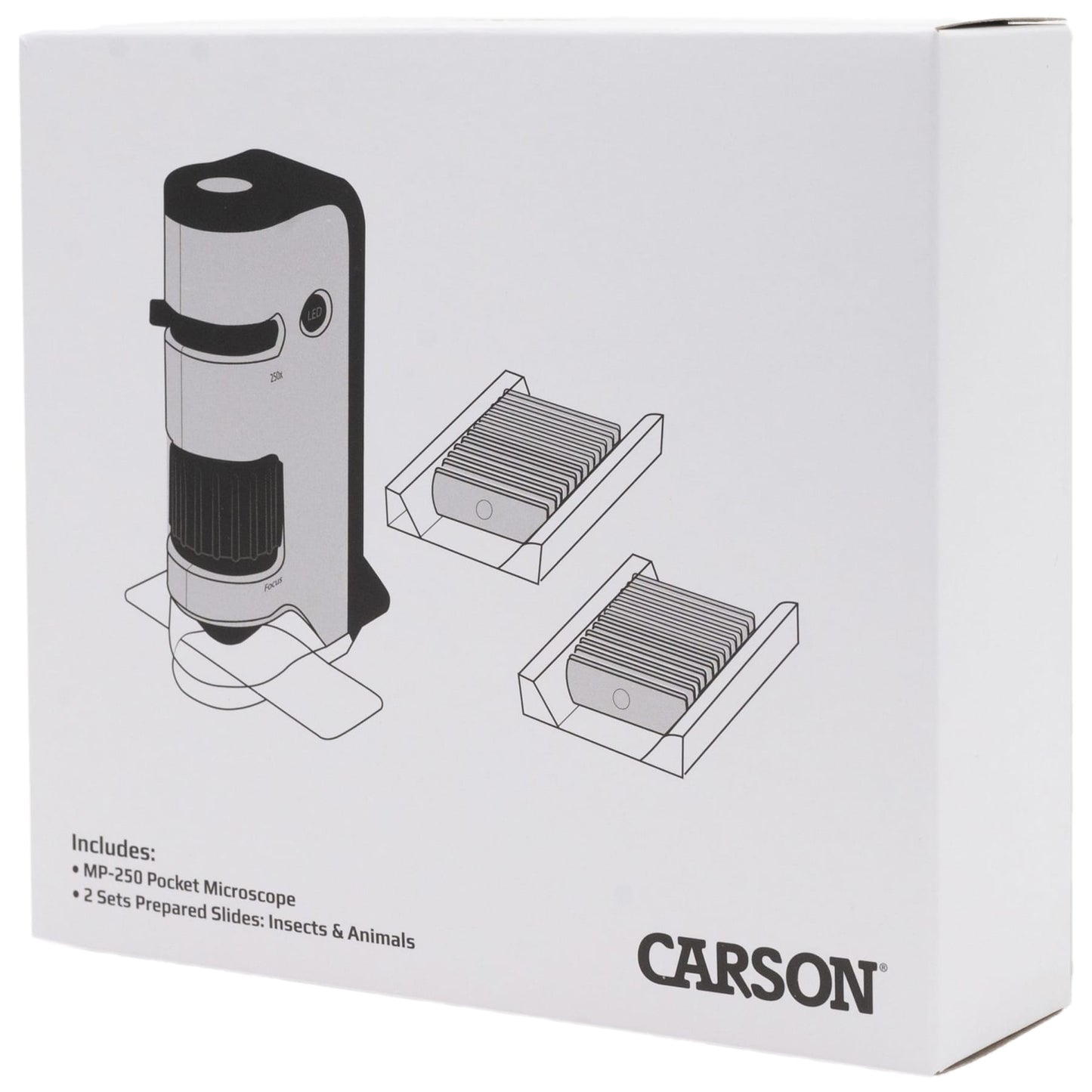 Mikroskop Carson Microflip LED 100-250x + 24 preparaty