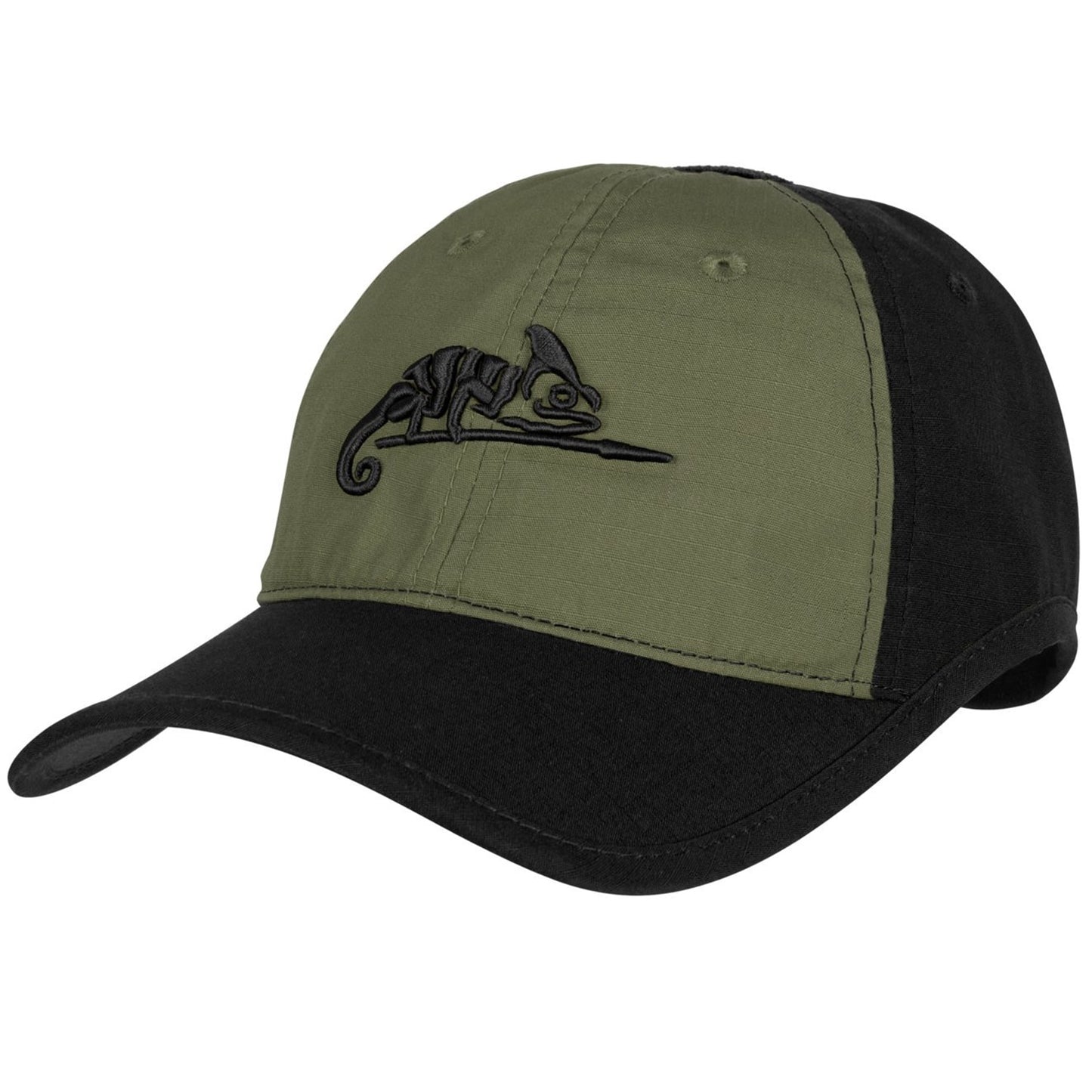 Czapka z daszkiem Helikon Logo Cap PolyCotton Rip-Stop - Black/Olive Green