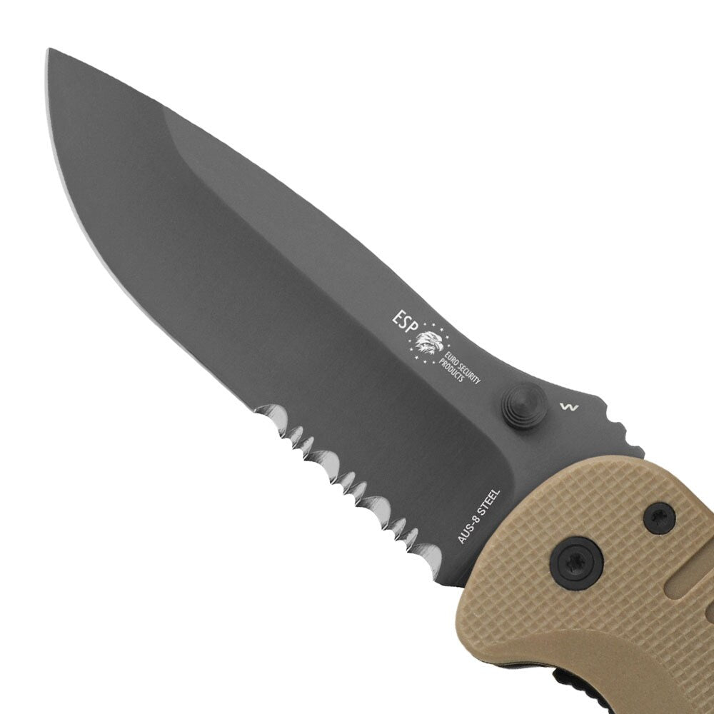 Nóż składany ratowniczy ESP RKK-01-S Rescue Knife - Khaki