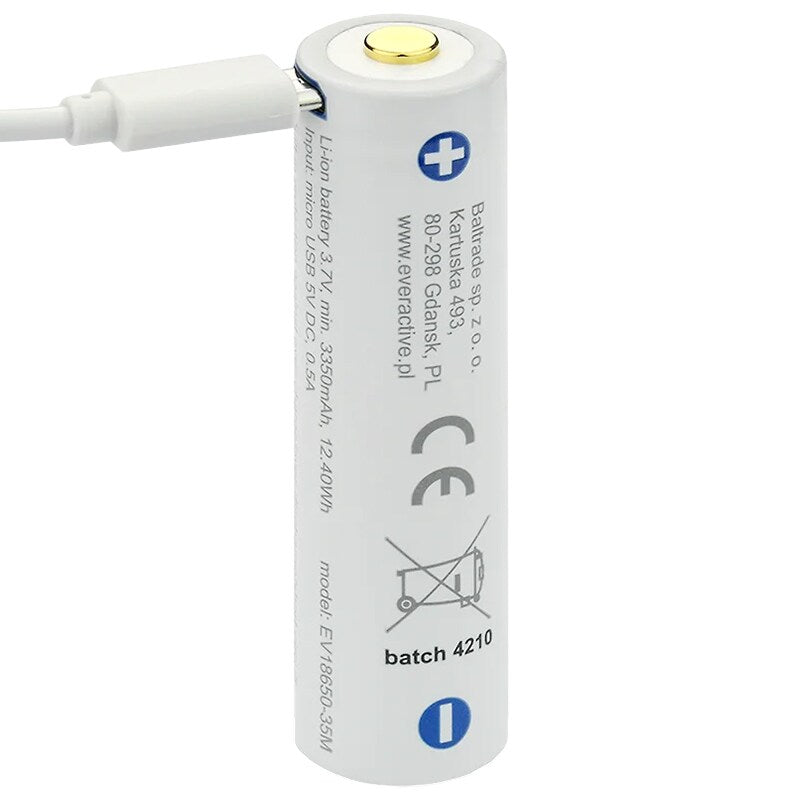 Akumulator 3,7 V everActive 18650 z zabezpieczeniem - 3500 mAh