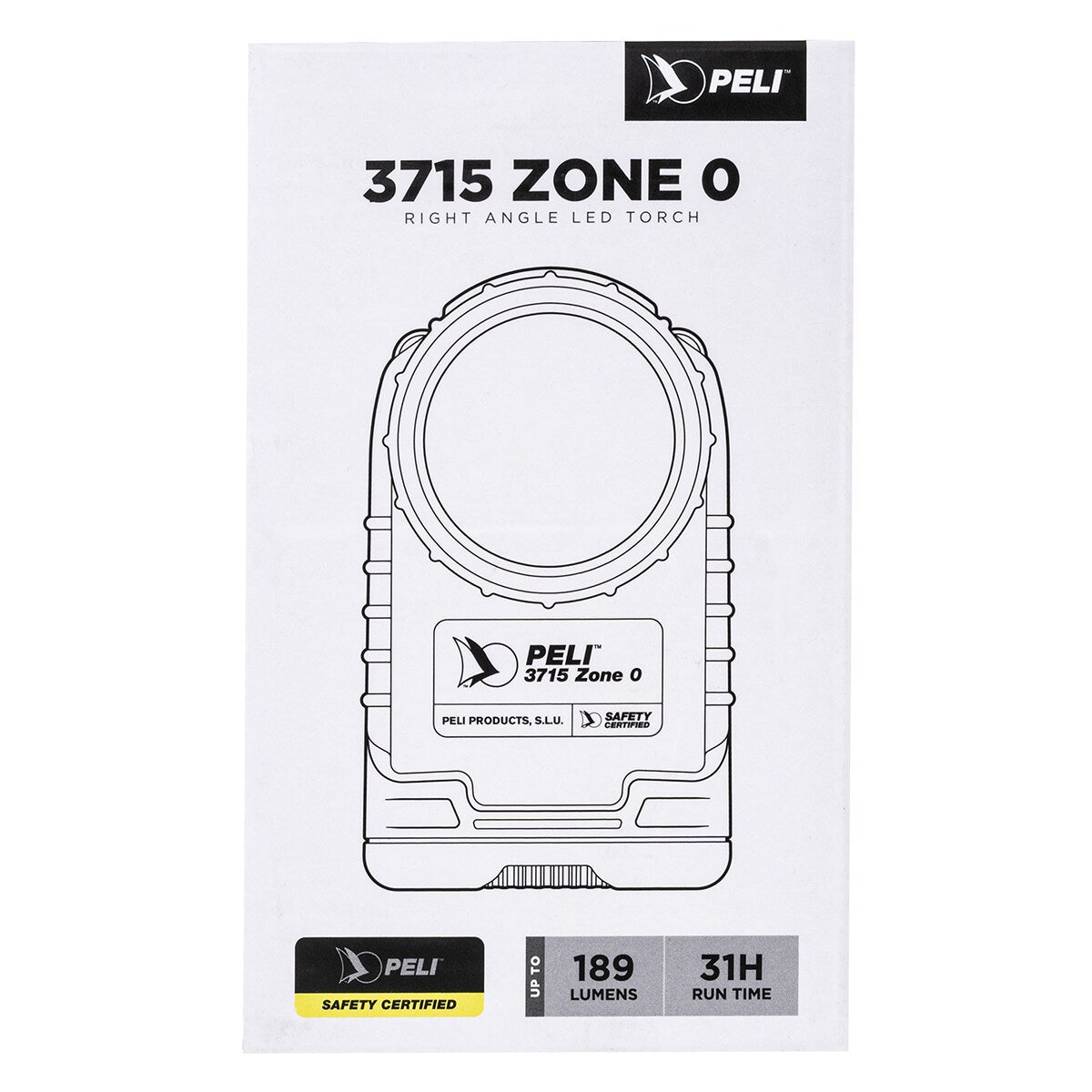 Latarka kątowa Peli ATEX 3715 Z0 Yellow - 189 lumenów