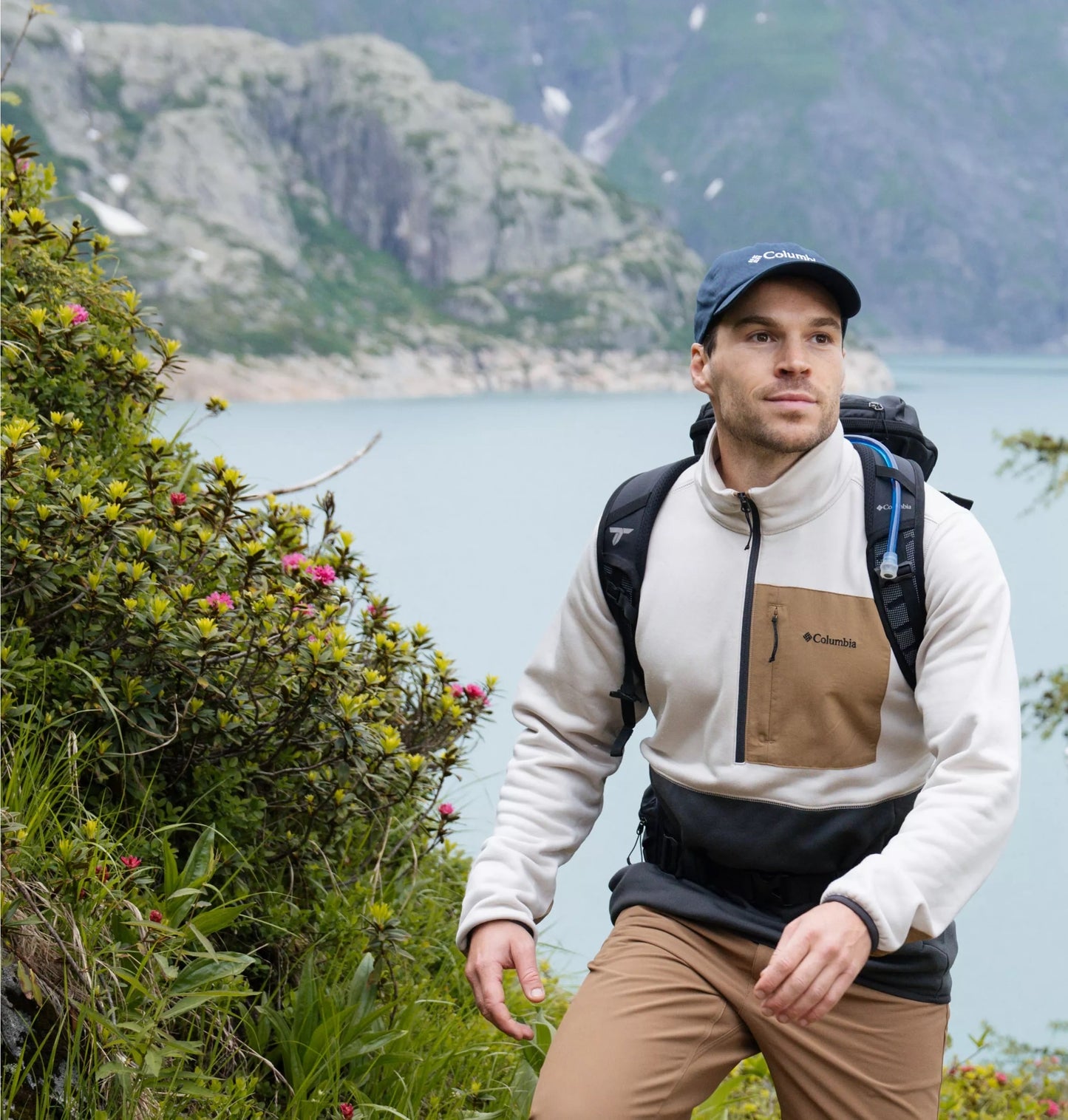Polar Columbia Hike II Technical Fleece - Dark Stone/Shark/Delta