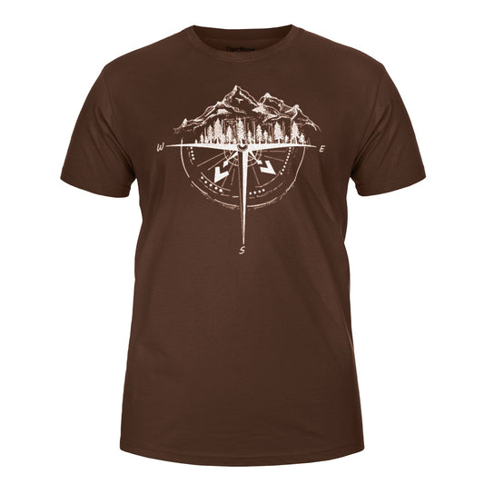 Koszulka T-Shirt TigerWood Róża Wiatrów - Brązowa