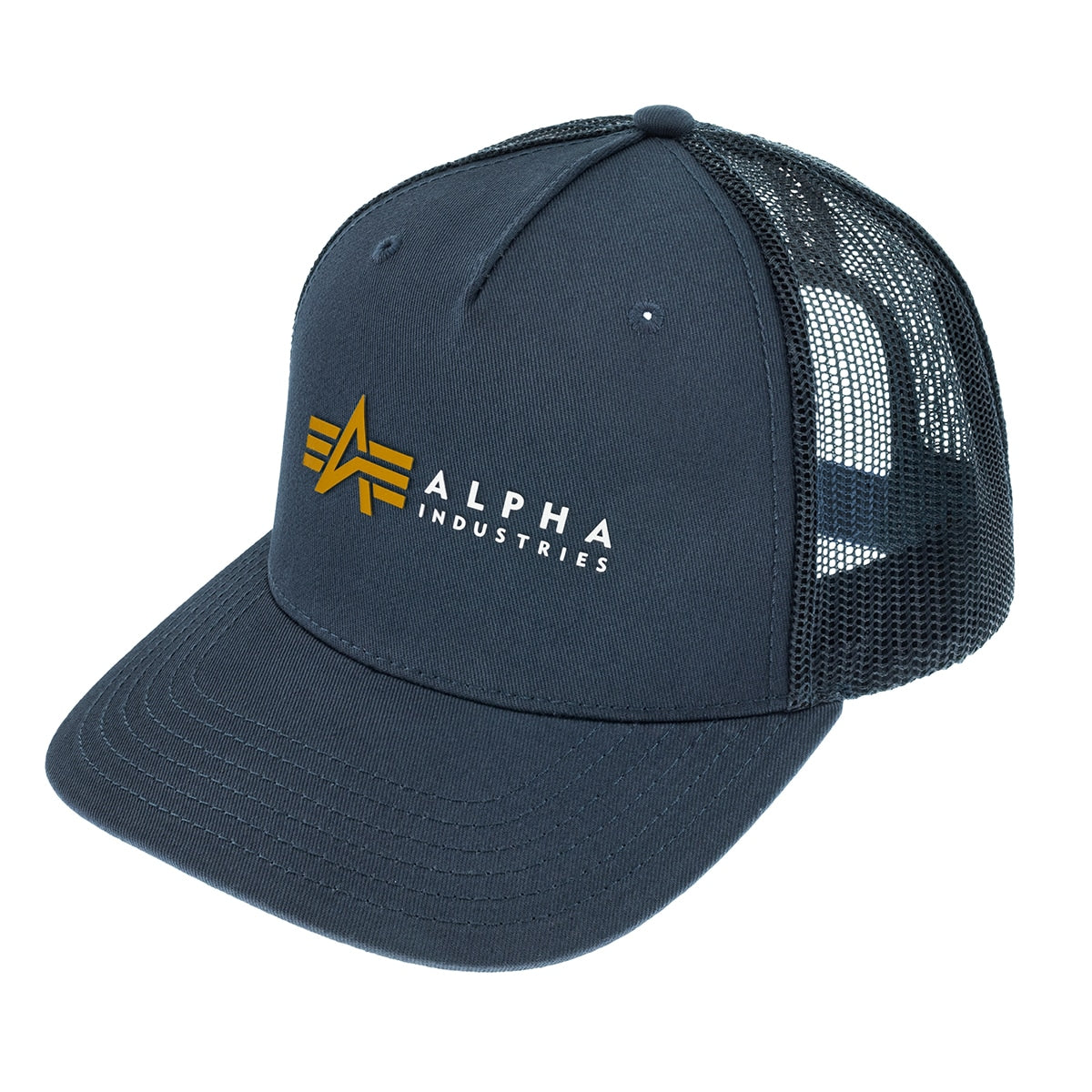 Czapka z daszkiem Alpha Industries Label Trucker Cap - Rep Blue
