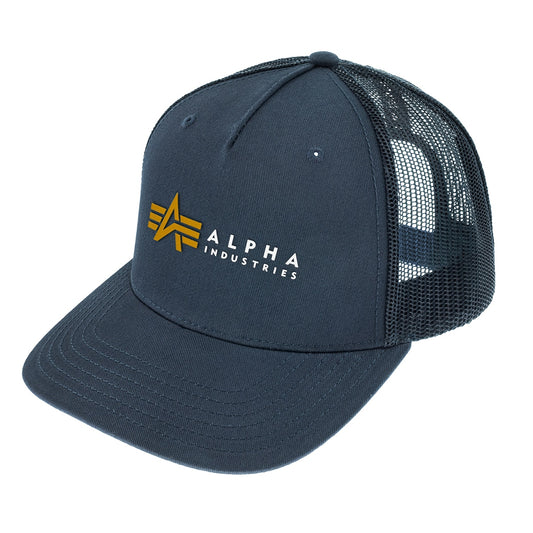 Czapka z daszkiem Alpha Industries Label Trucker Cap - Rep Blue