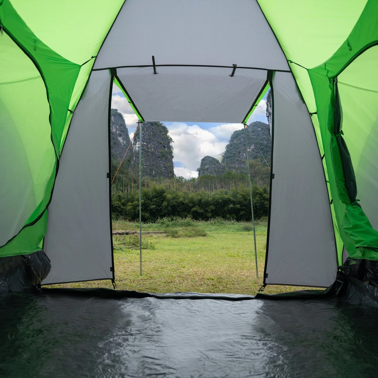 Namiot 4-osobowy Nils Camp Highland IV NC6431 - Zielono-Szary