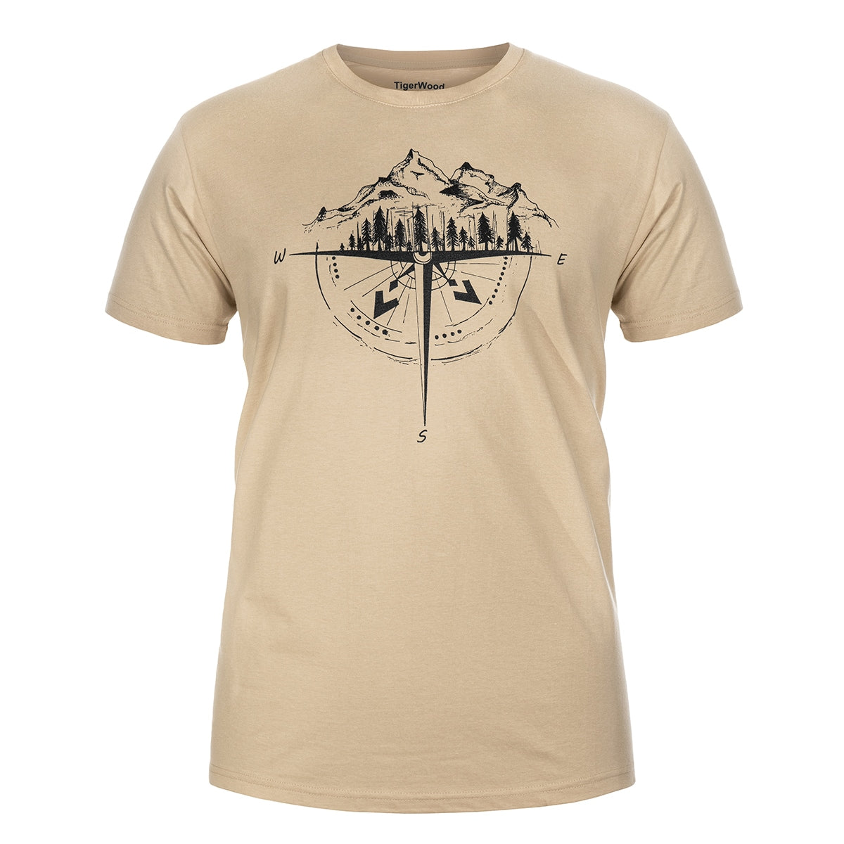 Koszulka T-shirt TigerWood Róża Wiatrów - Piaskowa