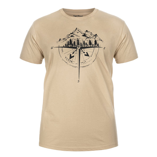 Koszulka T-shirt TigerWood Róża Wiatrów - Piaskowa
