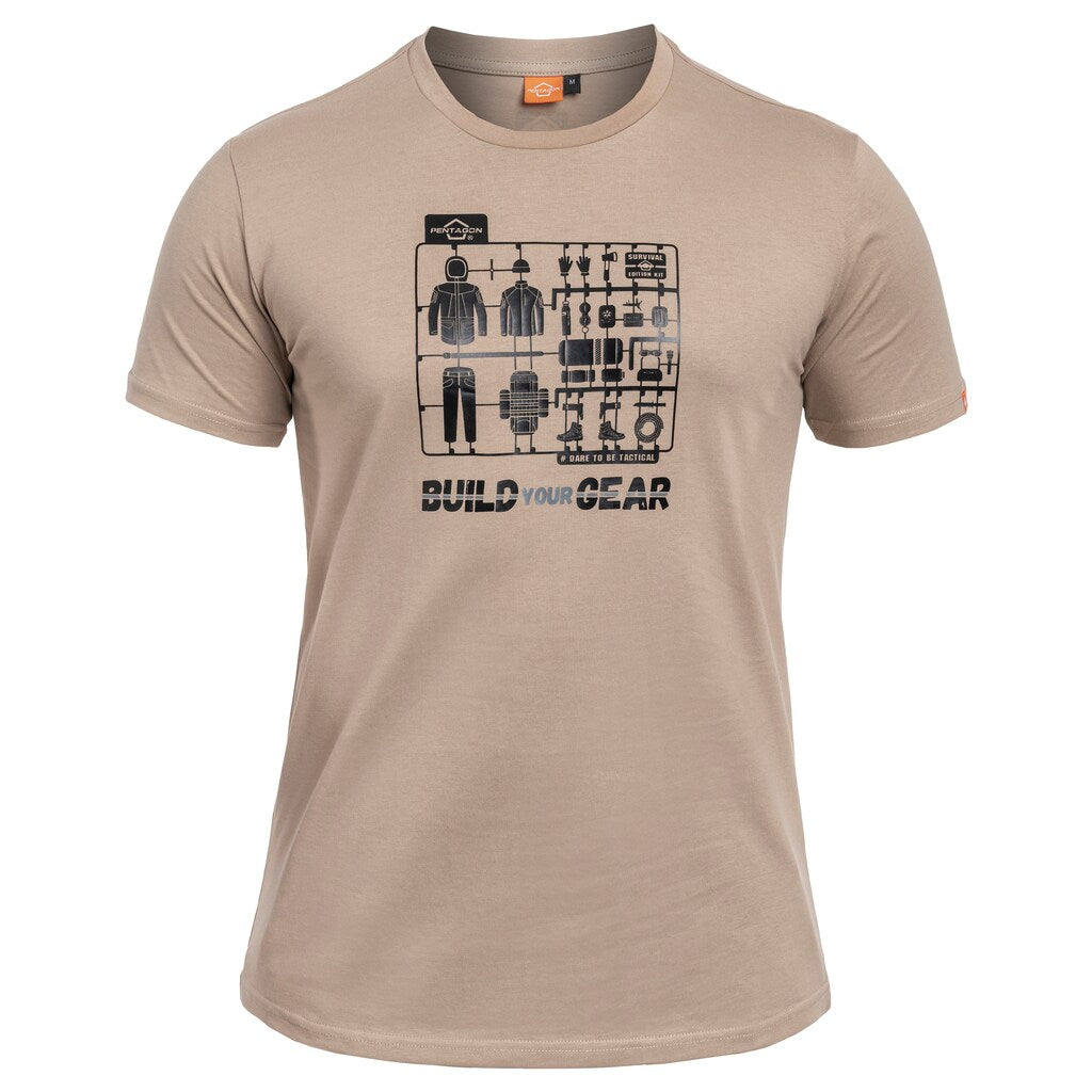 Koszulka T-Shirt Pentagon Ageron "Build Your Gear" - Khaki