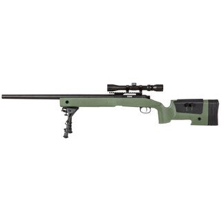Karabin snajperski ASG Specna Arms SA-S02 CORE z lunetą i dwójnogiem - Olive