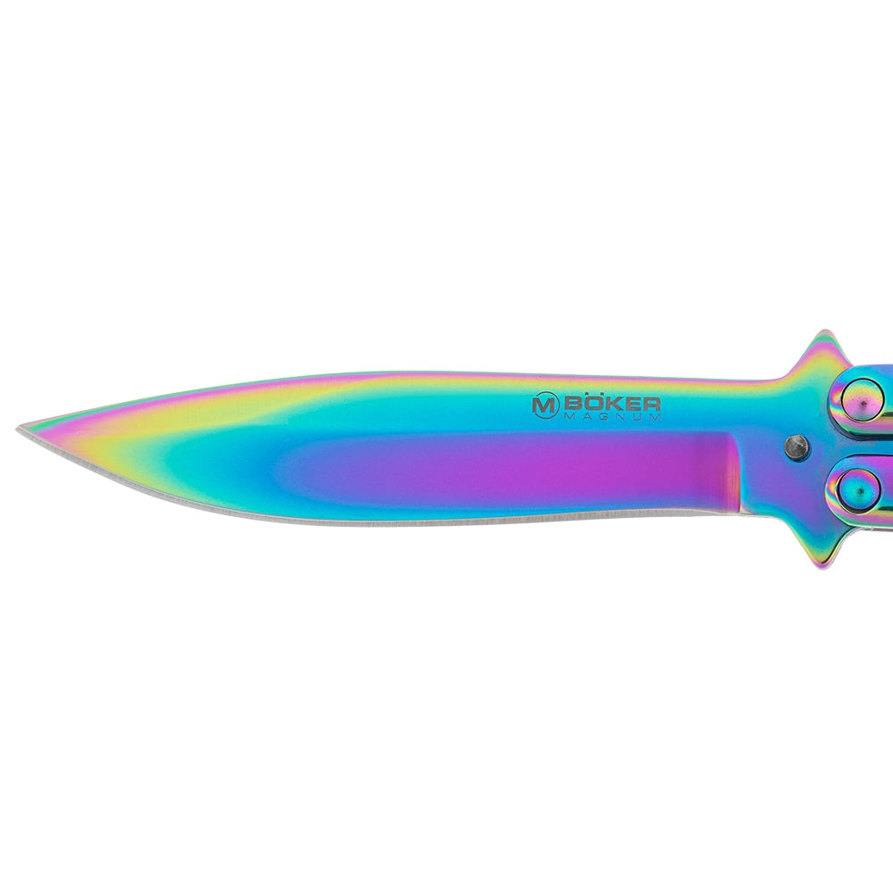 Nóż składany motylek Boker Magnum Balisong Rainbow