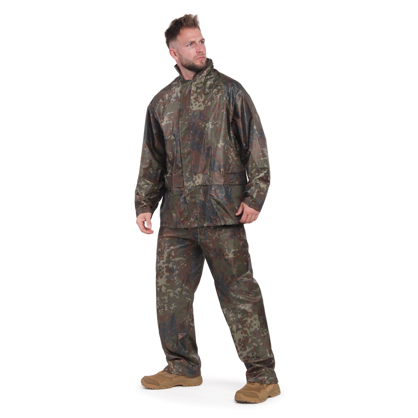 Komplet przeciwdeszczowy Mil-Tec kurtka + spodnie - Flecktarn