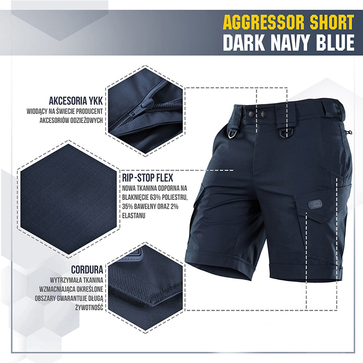 Szorty M-Tac Aggressor Short - Dark Navy Blue