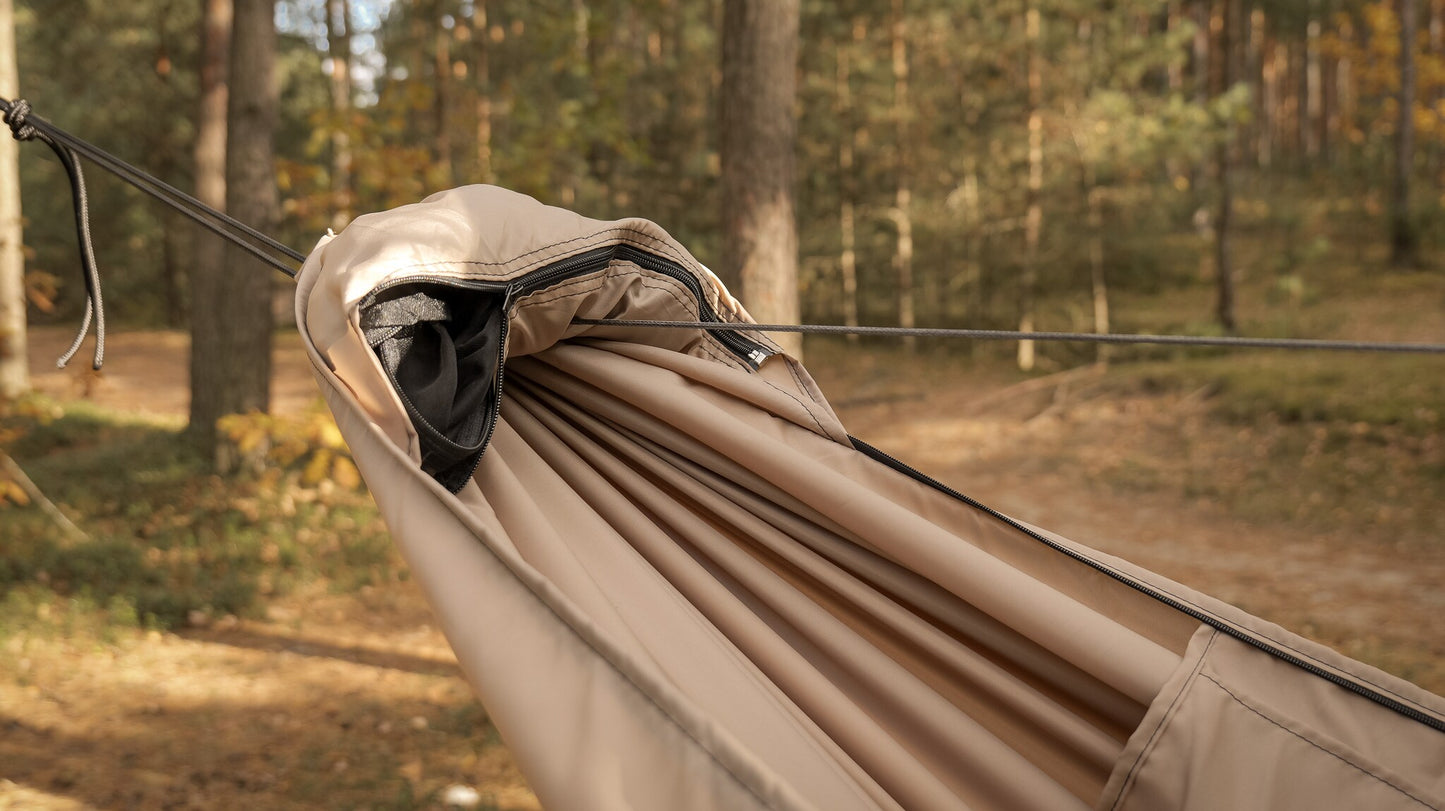 Hamak ultralekki TigerWood Ważka V2 Pocket Desert - z moskitierą