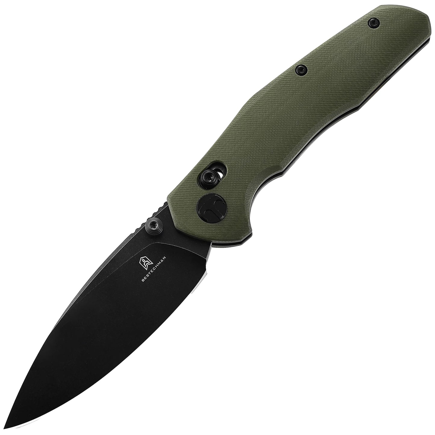 Nóż składany Bestechman Ronan Black Titanized Stonewash - Olive