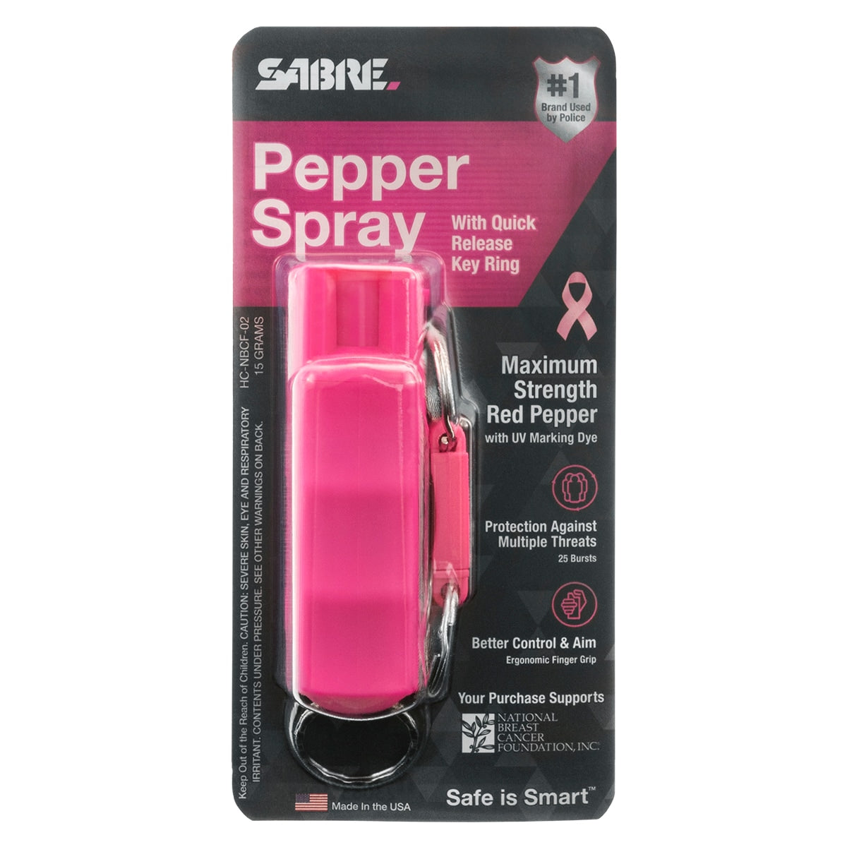 Gaz pieprzowy Sabre brelok NBCF Quick Release 16 ml Pink