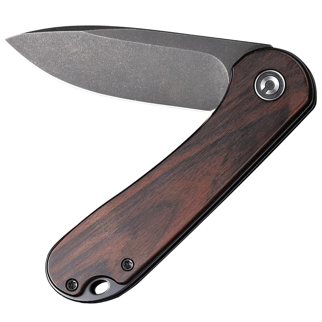 Nóż składany Civivi D2 Elementum Flipper C907W - Black Stonewashed/Black Ebony Wood
