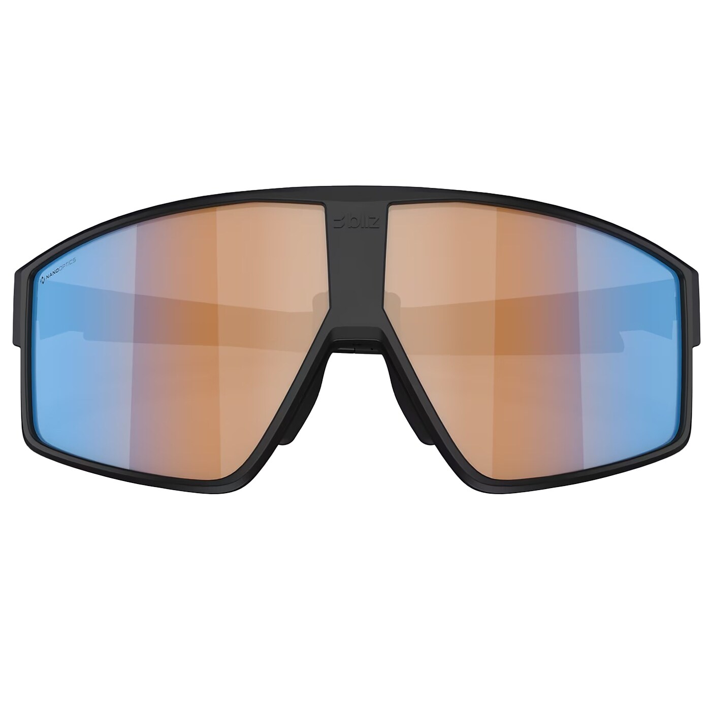 Okulary przeciwsłoneczne Bliz P002 - Matte Black/Coral/Orange Mirror Blue