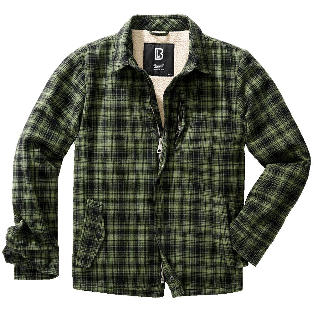 Kurtka Brandit Classic Sherpa Jacket Olive/Black Checkered