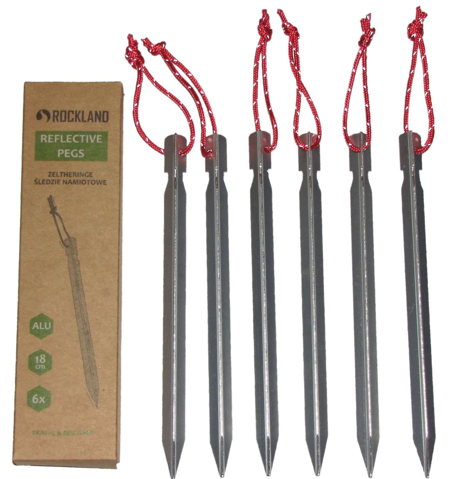 Śledzie namiotowe aluminiowe Rockland 18 cm - 6 szt.