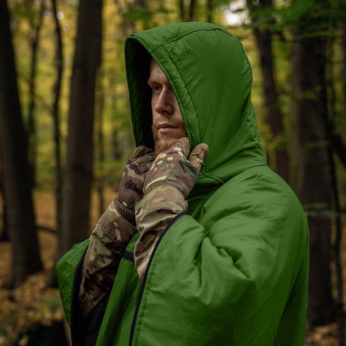 Ponczo Helikon Swagman Roll Climashield Apex z funkcją śpiwora - Grass Green