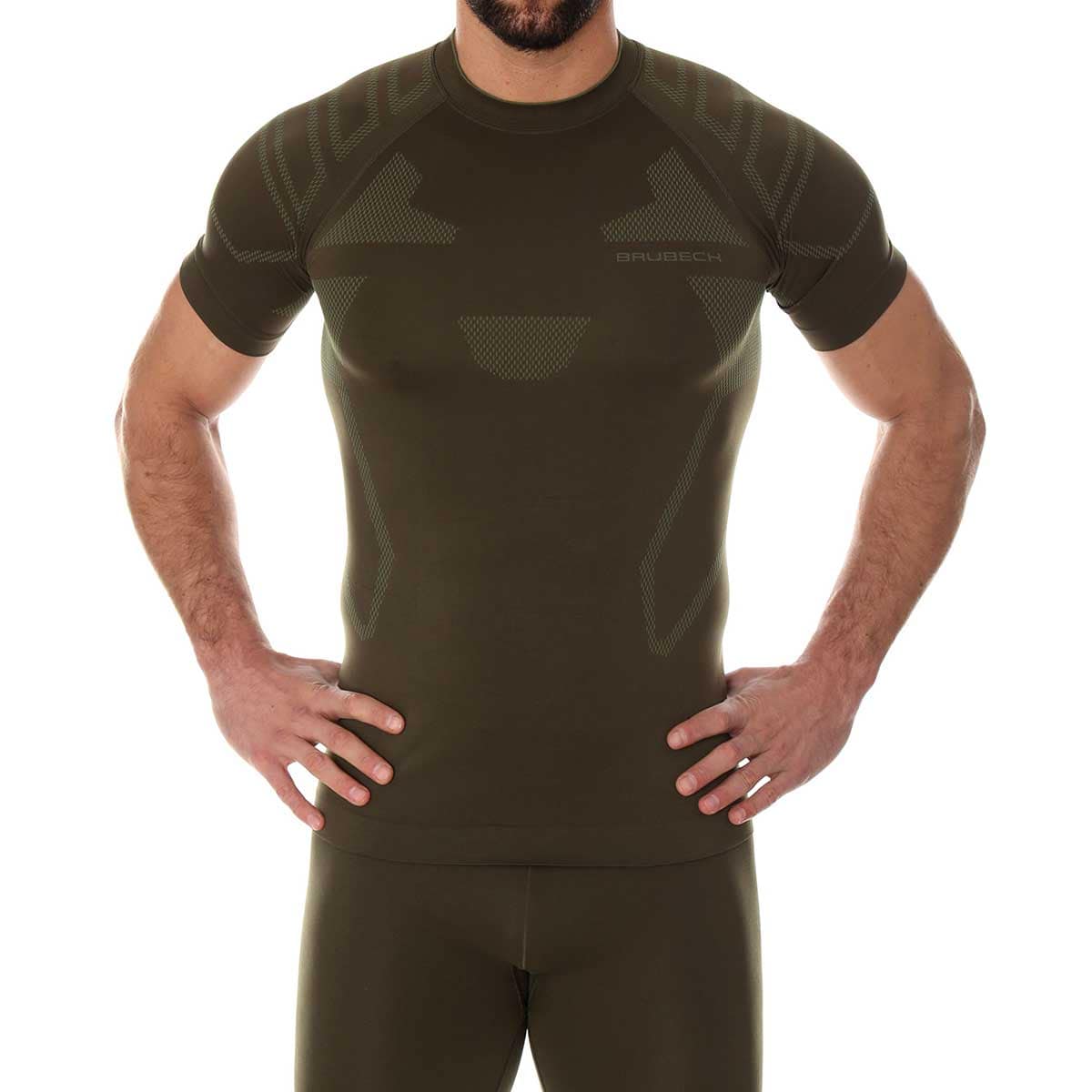 Koszulka termoaktywna Brubeck Ranger Protect Short Sleeve - Khaki