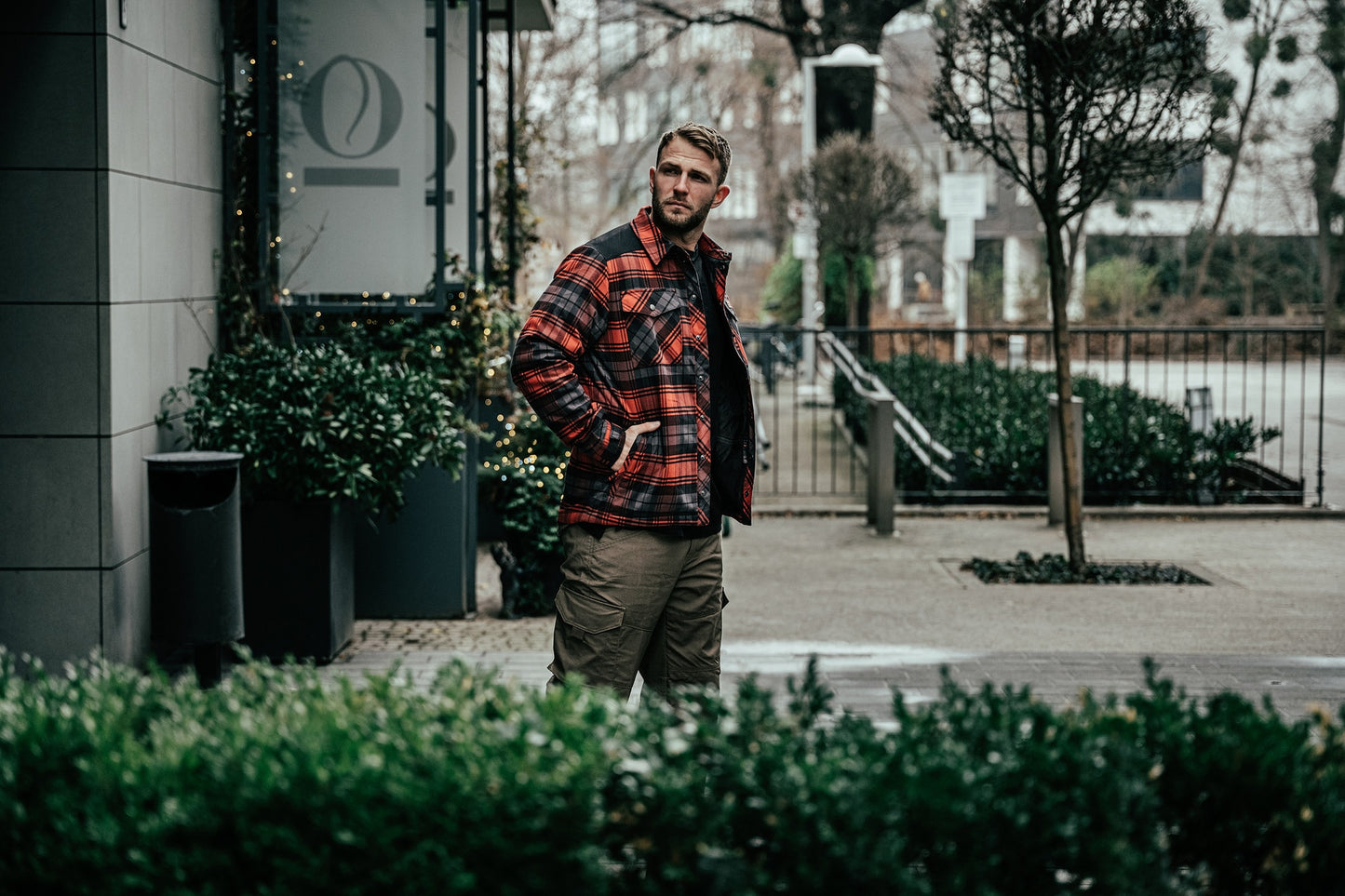 Koszula Helikon Winter Warden Long Sleeve - Slate Crimson Plaid