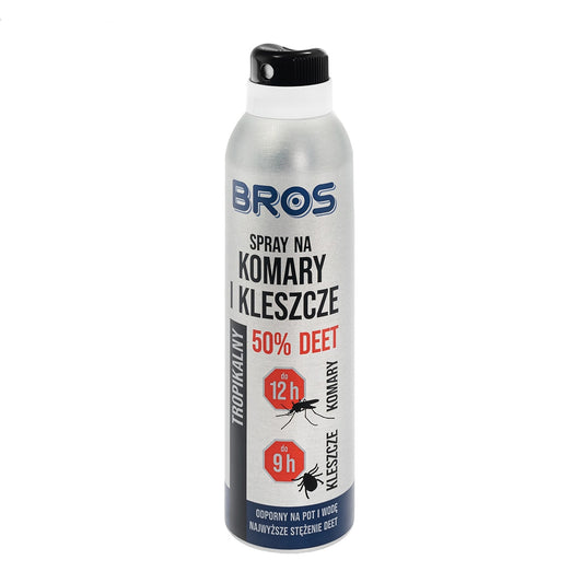 Spray tropikalny Bros na komary i kleszcze 50% DEET 180 ml